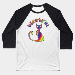 Beautiful Cat Pattern Baseball T-Shirt